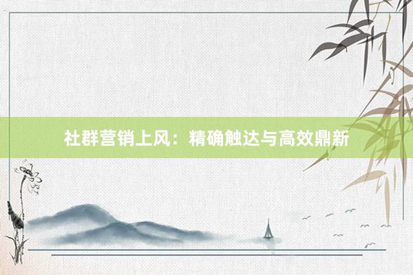社群营销上风:精确触达与高效鼎新